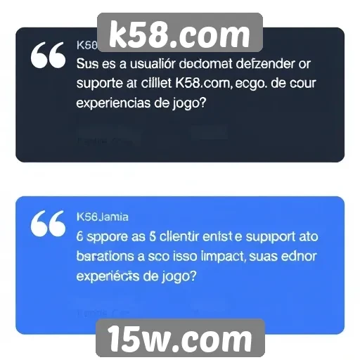 Feedback de usuários sobre o suporte ao cliente do k58.com